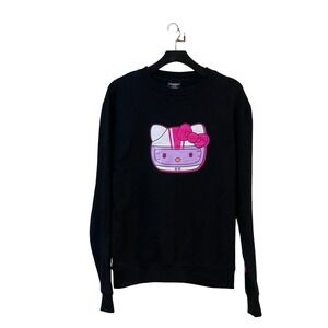 Hello Kitty Tokyo Speed Racer Graphic Crewneck Sweatshirt Black Women's‎ Size S